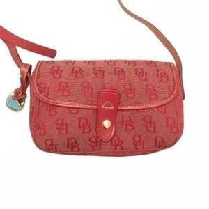 DOONEY and bourke red canvas leather crossbody bag